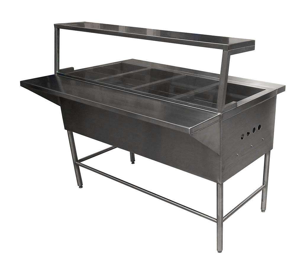 Mesa caliente a gas de 4 compartimientos