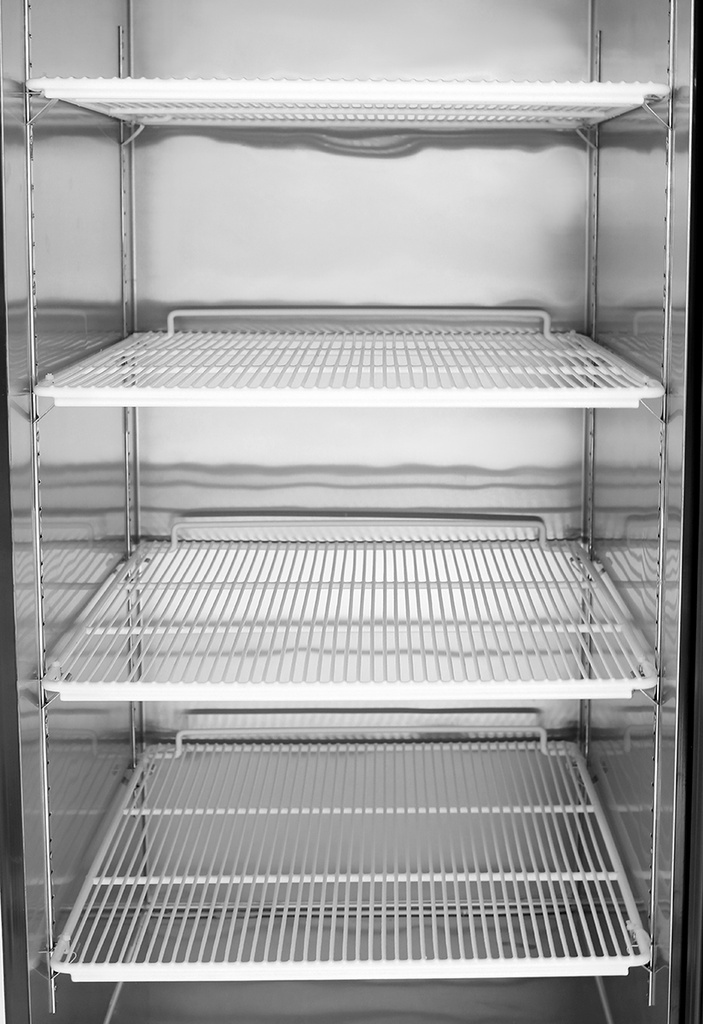 Refrigerador vertical con puertas de vidrio frontales con compresor Embraco