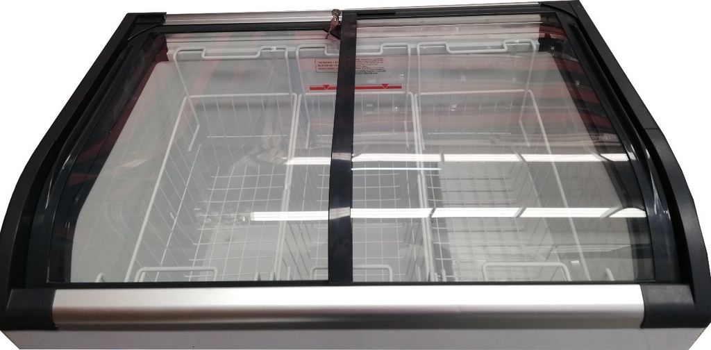 Congelador horizontal tipo cofre con puerta de vidrio