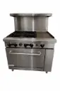 Estufa de 4 quemadores con plancha y horno
