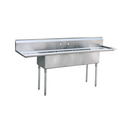 Lavatrastos importado para cocina industrial 3 pocetas ala doble SS304