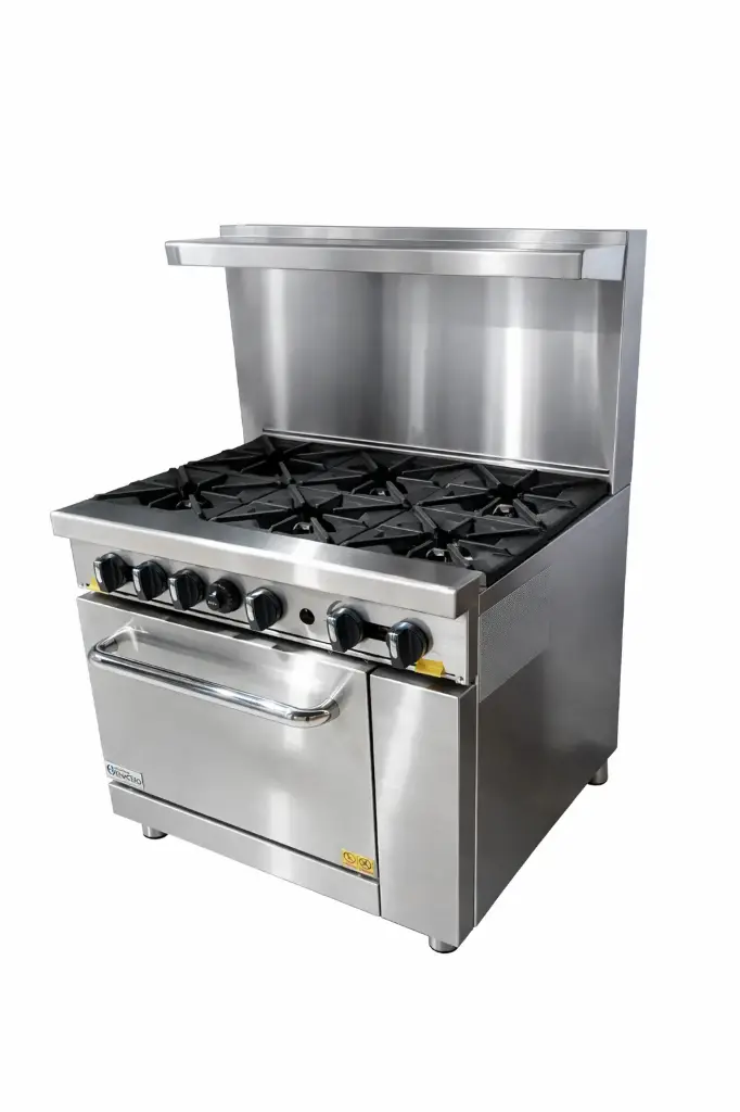 Estufa estilo americana con hornillas y horno