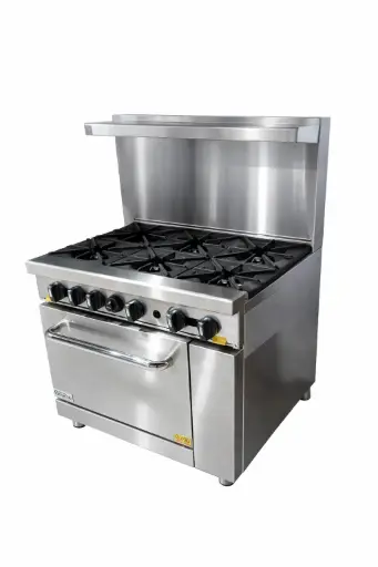 Estufa estilo americana con hornillas y horno